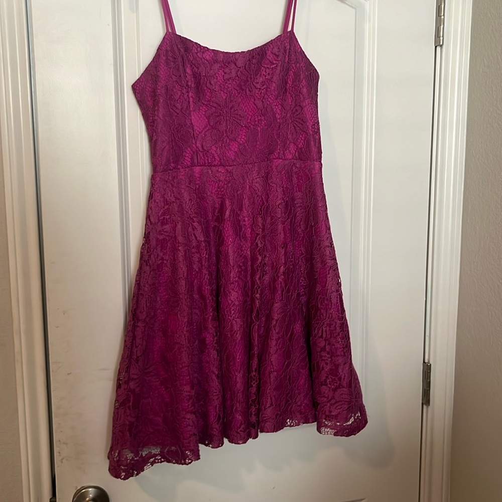 Magenta lace dress for women